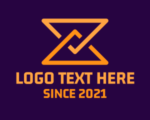Second - Orange Triangle Hourglass logo design