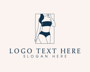 Nude - Sexy Woman Bikini logo design