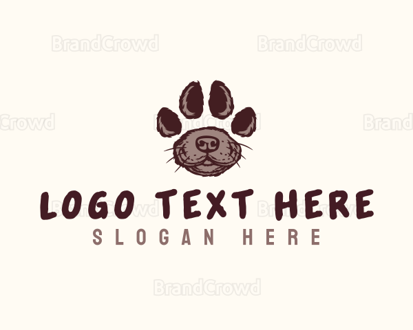 Puppy Pet Paw Logo