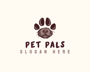 Puppy Pet Paw logo design