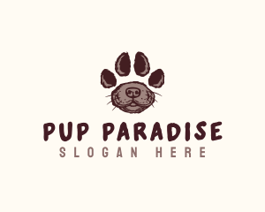 Puppy Pet Paw logo design