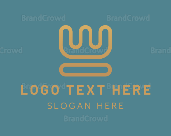 Gold Letter W Crown Logo