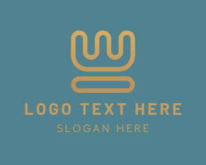 Event Organizer - Gold Letter W Crown logo design