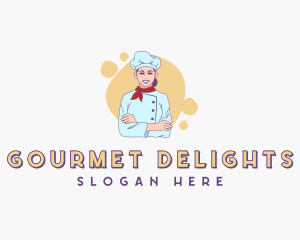 Woman Chef Baker logo design