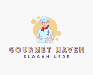 Woman Chef Baker logo design