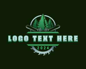 Forest - Timber Chainsaw Woodcutter logo design