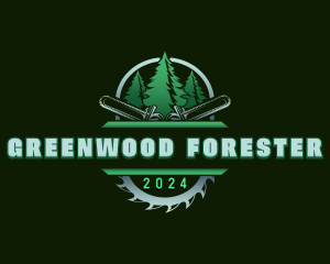 Timber Chainsaw Woodcutter logo design