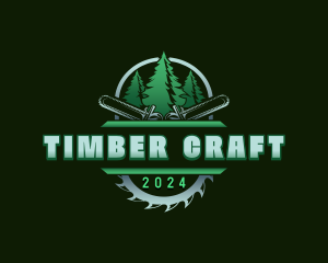 Timber Chainsaw Woodcutter logo design