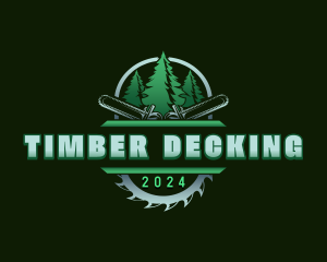 Timber Chainsaw Woodcutter logo design