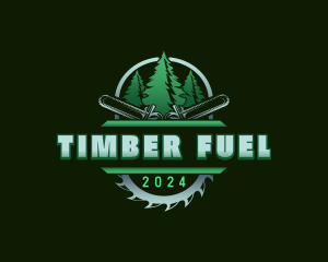 Timber Chainsaw Woodcutter logo design