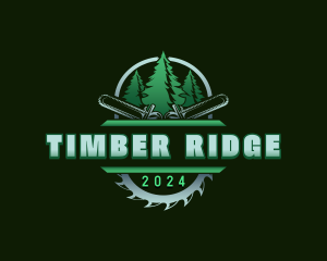 Timber Chainsaw Woodcutter logo design