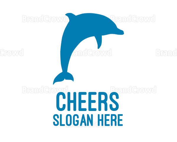 Blue Marine Dolphin Logo