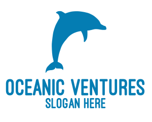 Blue Marine Dolphin logo design