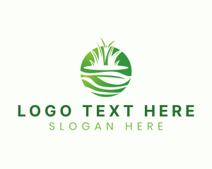 Lawn Maintenance - Grass Leaf Gardening logo design