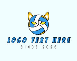 Sports Team - Cat Volleyball Head logo design
