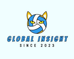 Sports Gear - Cat Volleyball Head logo design