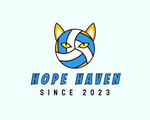 Sports Equipment - Cat Volleyball Head logo design