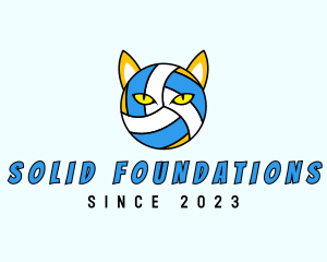 Sports Channel - Cat Volleyball Head logo design