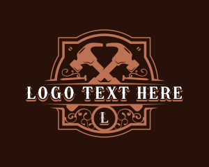 Laborer - Hammer Builder Carpentry logo design