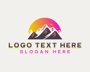 Hiker - Peak Summit Mountain logo design