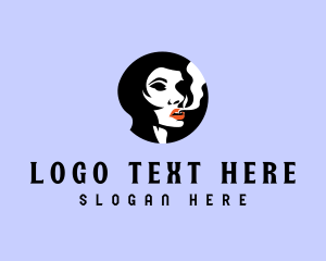 Smoking - Woman Smoke Smoking logo design