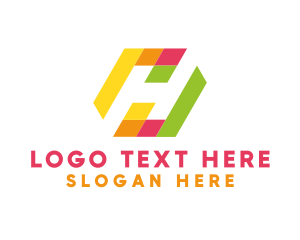 Isometric - Geometric Letter H logo design
