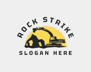 Rock Excavator Machinery logo design