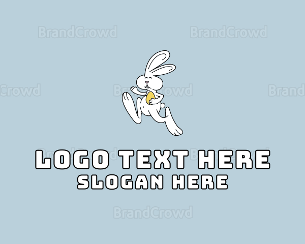 Easter Bunny Running Logo