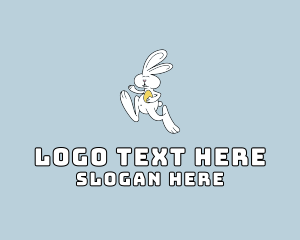 Character - Easter Bunny Running logo design