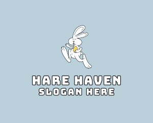 Easter Bunny Running logo design