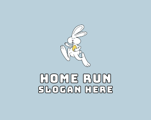 Easter Bunny Running logo design