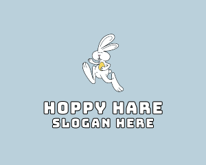 Easter Bunny Running logo design