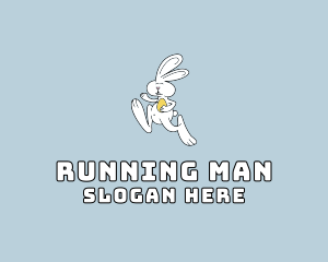 Easter Bunny Running logo design