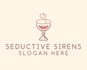 Letter S Pink Wine  logo design