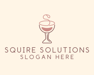 Letter S Pink Wine  logo design