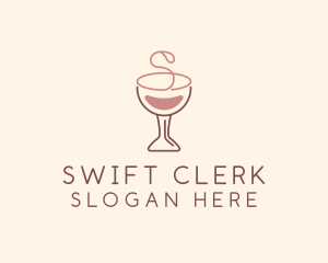 Letter S Pink Wine  logo design