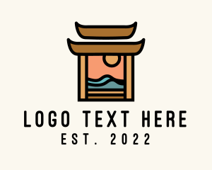 Japanese - Summer Vacation Temple logo design