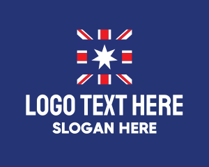 Australian Flag - Country Flag Star logo design