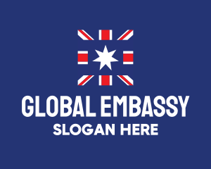 Embassy - Country Flag Star logo design