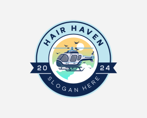 Helicopter Flying Aircraft Logo