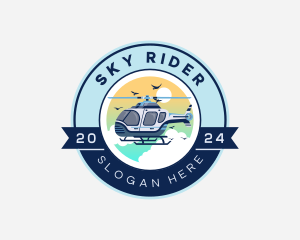 Helicopter - Helicopter Flying Aircraft logo design