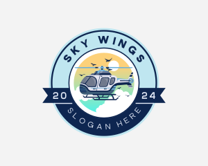 Aircraft - Helicopter Flying Aircraft logo design