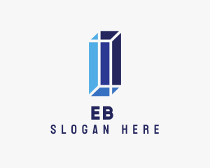 Blue 3D Letter I Logo