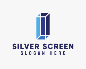 Blue 3D Letter I Logo