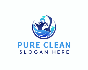 Broom Cleaning Sanitation logo design