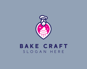 Woman Cupcake Baker logo design