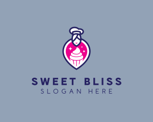 Woman Cupcake Baker logo design