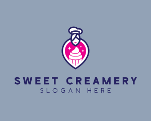 Woman Cupcake Baker logo design