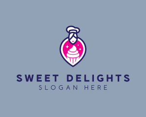 Woman Cupcake Baker logo design