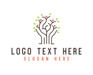 Seed - Tree Outline  Wellness logo design